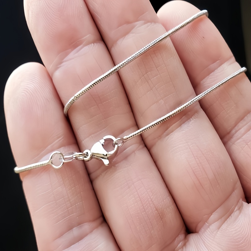 2pcs Anti-Allergy Silver Plated Snake Bone Chain Necklace Set